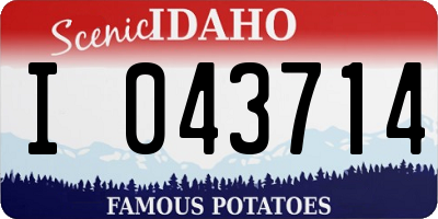 ID license plate I043714
