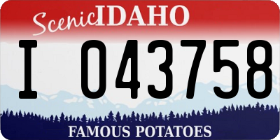 ID license plate I043758