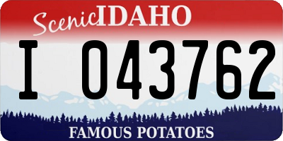 ID license plate I043762