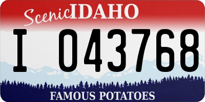 ID license plate I043768