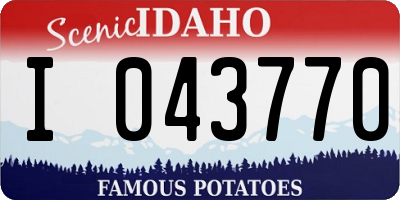 ID license plate I043770