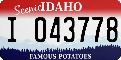 ID license plate I043778