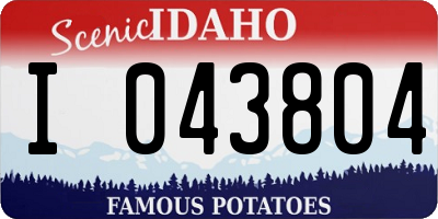 ID license plate I043804