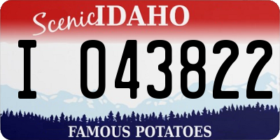 ID license plate I043822