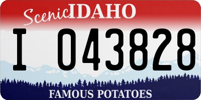 ID license plate I043828