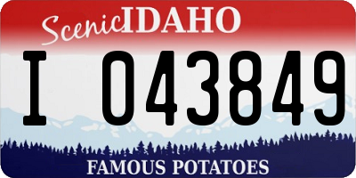 ID license plate I043849