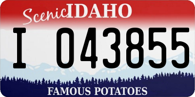 ID license plate I043855