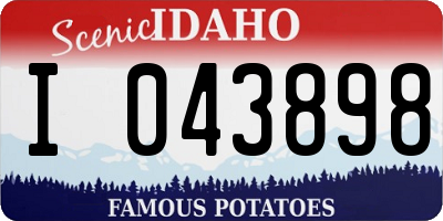 ID license plate I043898