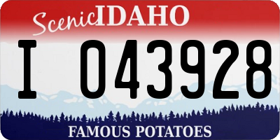 ID license plate I043928