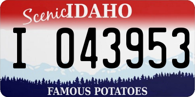 ID license plate I043953