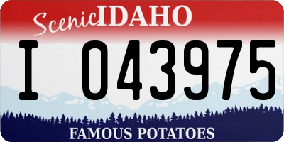 ID license plate I043975