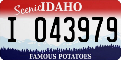 ID license plate I043979