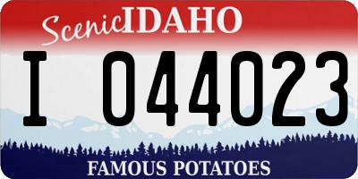 ID license plate I044023