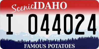 ID license plate I044024