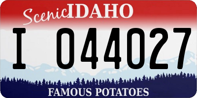 ID license plate I044027