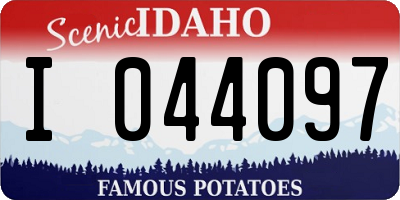 ID license plate I044097