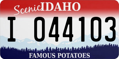 ID license plate I044103