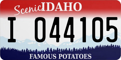 ID license plate I044105
