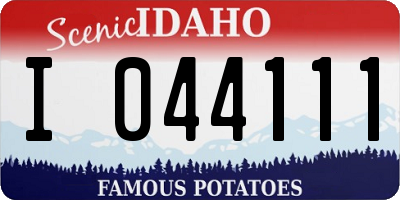 ID license plate I044111
