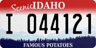 ID license plate I044121