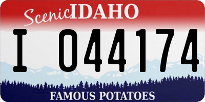 ID license plate I044174