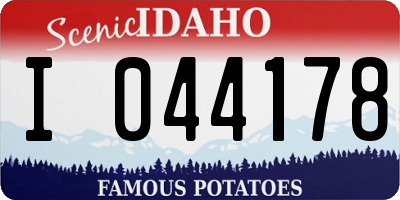 ID license plate I044178