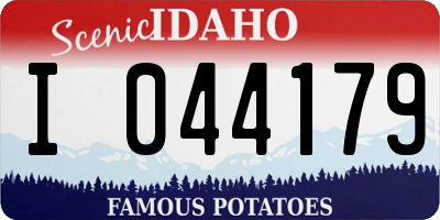 ID license plate I044179
