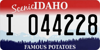ID license plate I044228