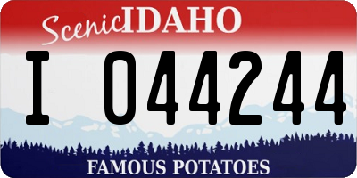 ID license plate I044244