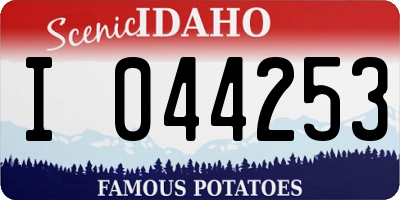 ID license plate I044253