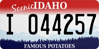 ID license plate I044257