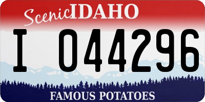 ID license plate I044296