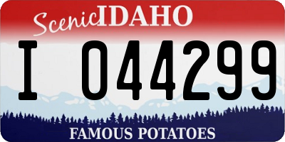 ID license plate I044299