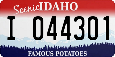ID license plate I044301
