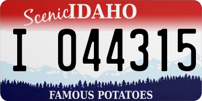 ID license plate I044315
