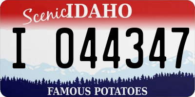 ID license plate I044347