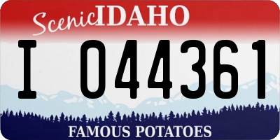 ID license plate I044361
