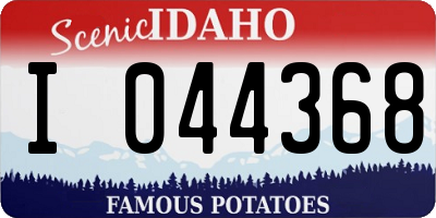 ID license plate I044368