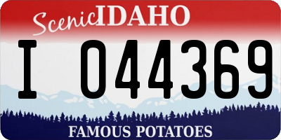 ID license plate I044369