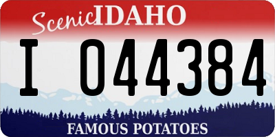 ID license plate I044384