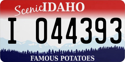 ID license plate I044393