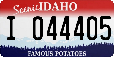 ID license plate I044405