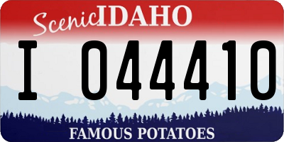 ID license plate I044410