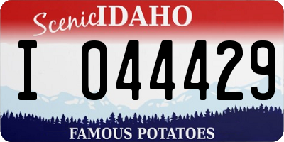 ID license plate I044429