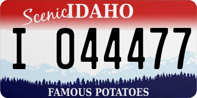 ID license plate I044477