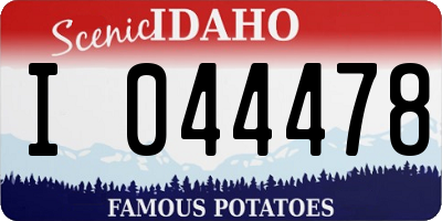 ID license plate I044478