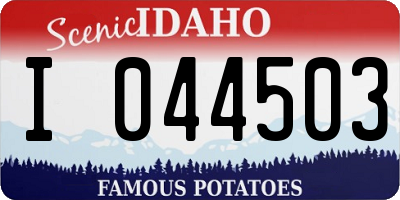 ID license plate I044503