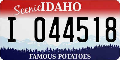 ID license plate I044518