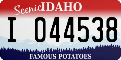 ID license plate I044538