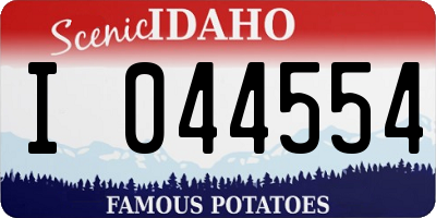 ID license plate I044554